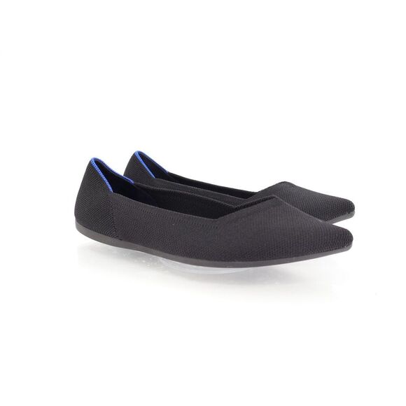 Rothys The Flat Knit Size 6 Black Slip On Pointed Heel Ballet Comfy Nwb - Picture 1 of 10